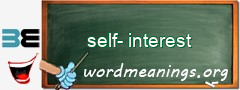 WordMeaning blackboard for self-interest
